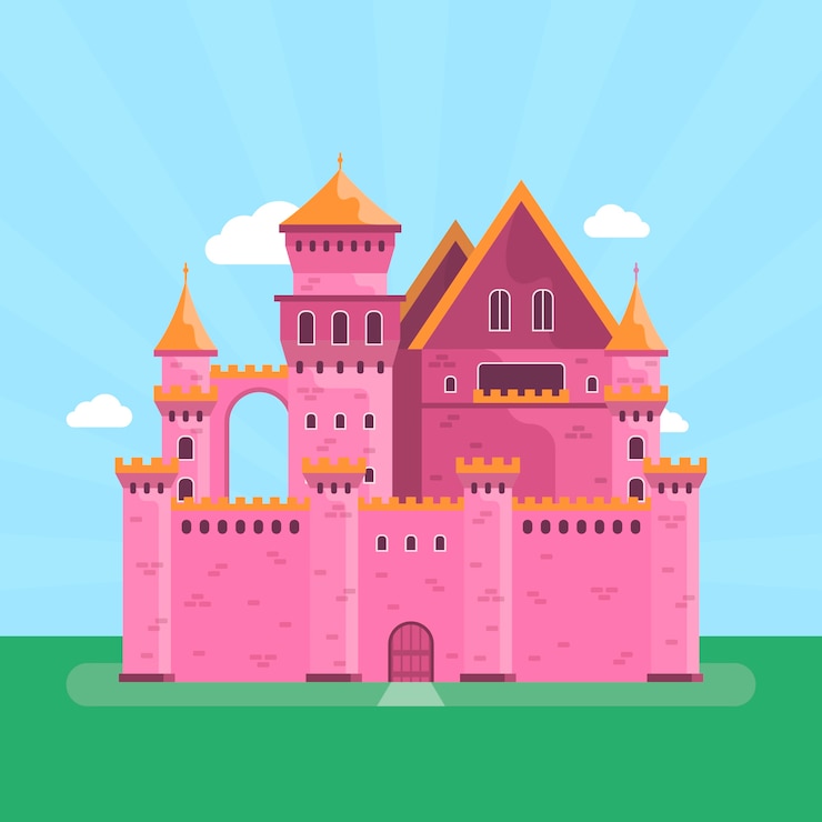 Vecteur gratuit concept de château de conte de fées