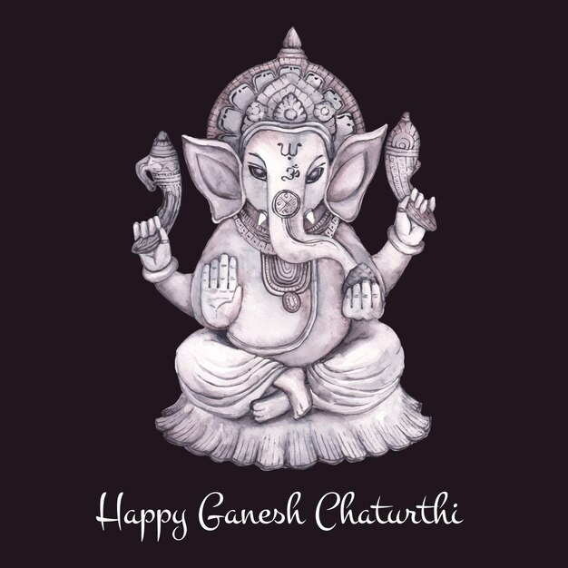 Concept de chaturthi aquarelle ganesh