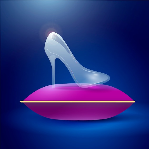 Concept De Chaussures En Verre Cendrillon