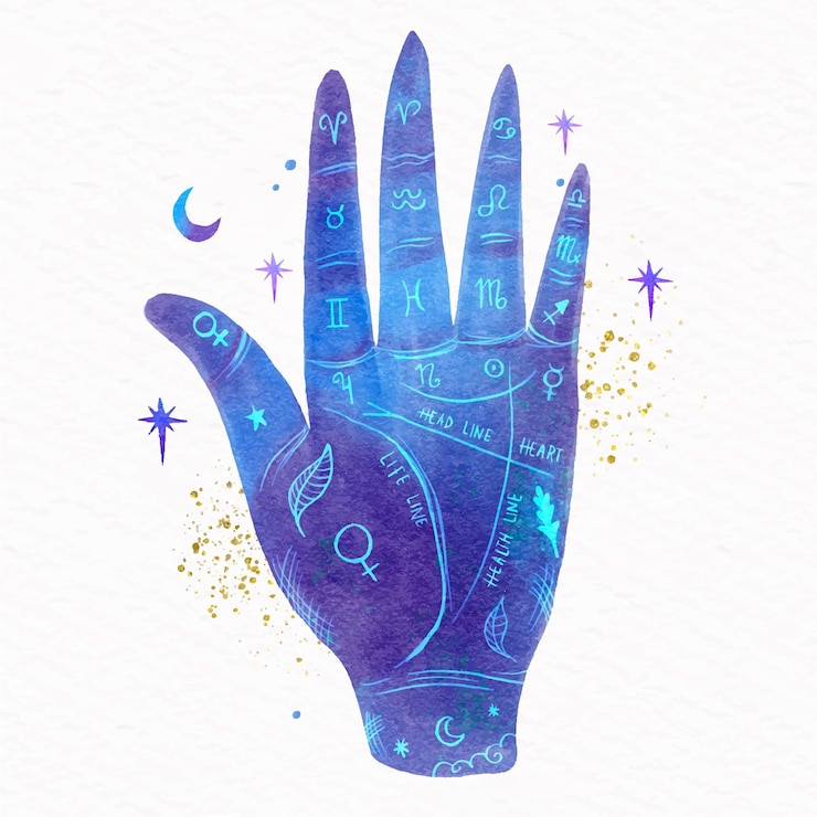Vecteur gratuit concept de chiromancie dessiné à la main illustré