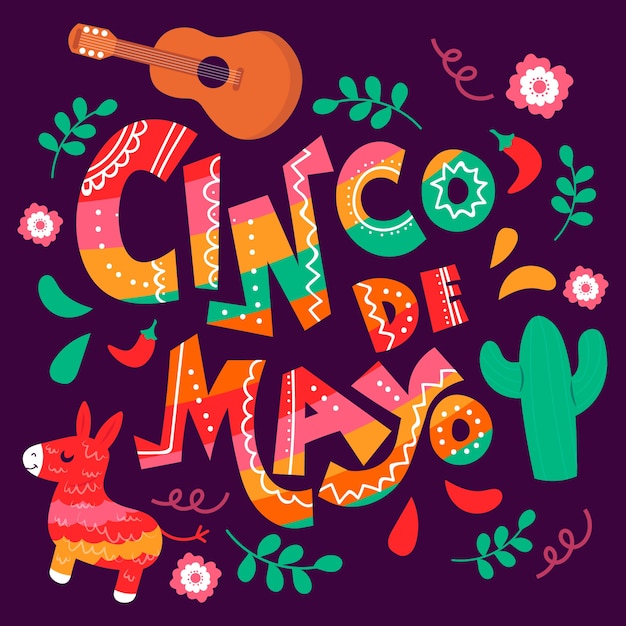 Concept de cinco de mayo dessiné à la main