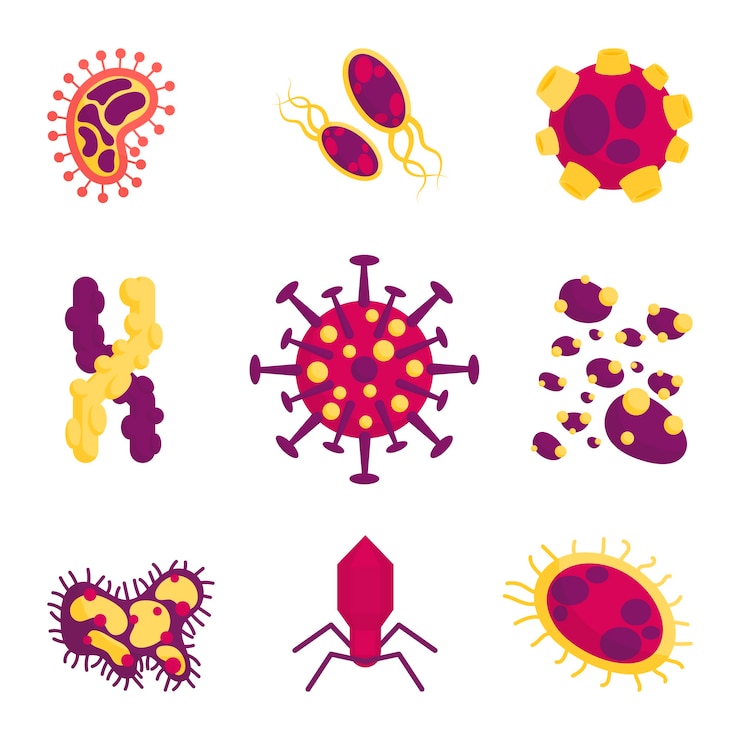 Vecteur gratuit concept de collecte de virus design plat