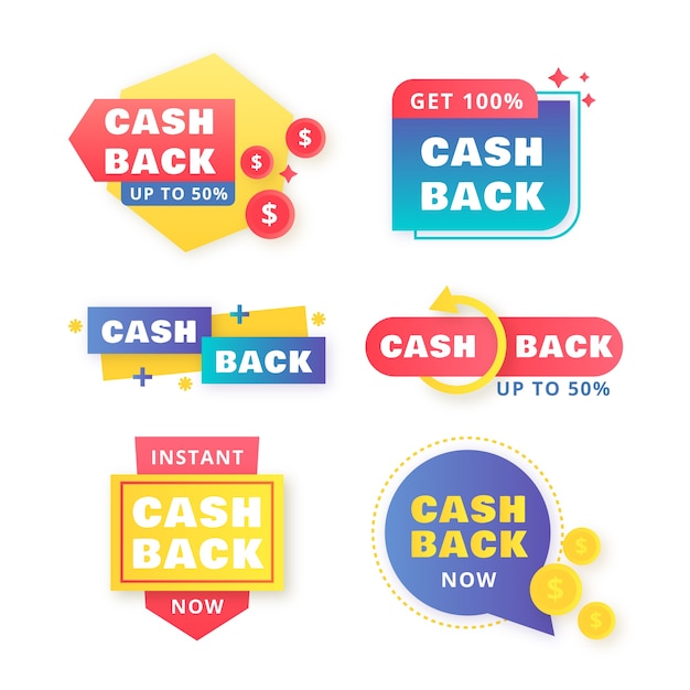 Concept De Collection D'étiquettes De Cashback