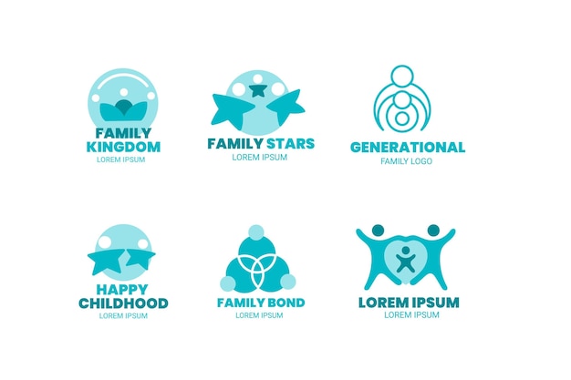 Concept De Collection De Logo Familial