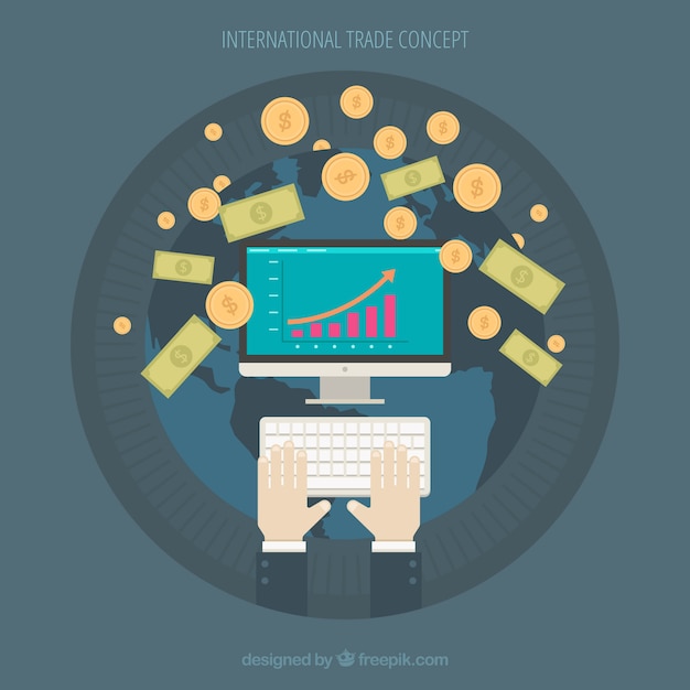 Concept De Commerce International Moderne Avec Un Design Plat