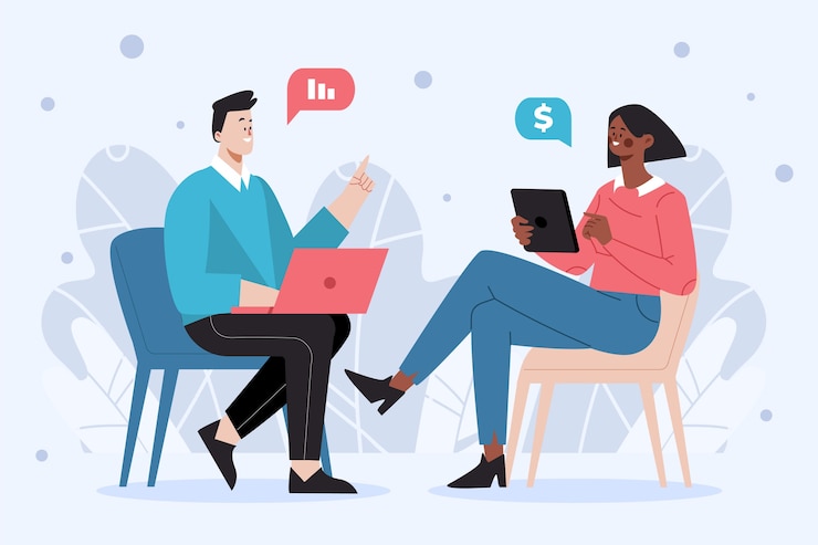 Vecteur gratuit concept de communication d'entreprise dessiné à la main