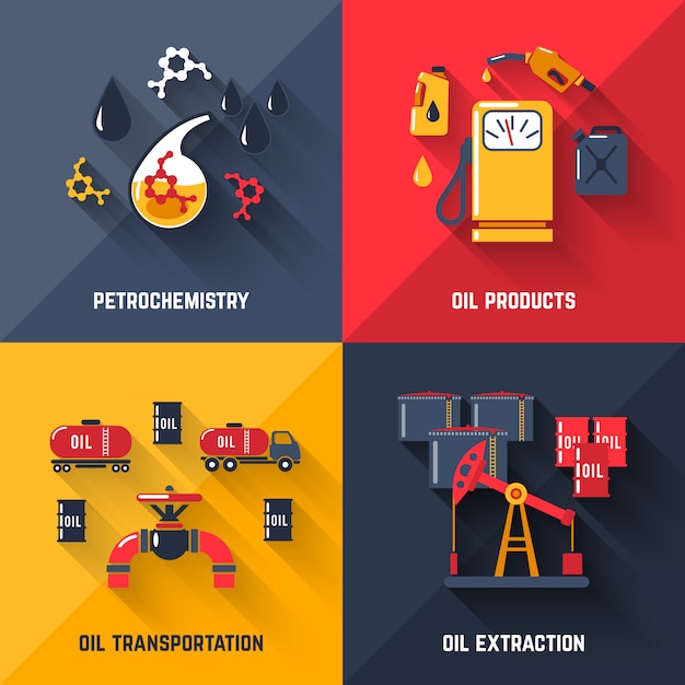 Vecteur gratuit concept de conception de pétrole