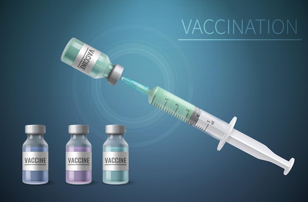 Vecteur gratuit concept de conception réaliste de vaccination