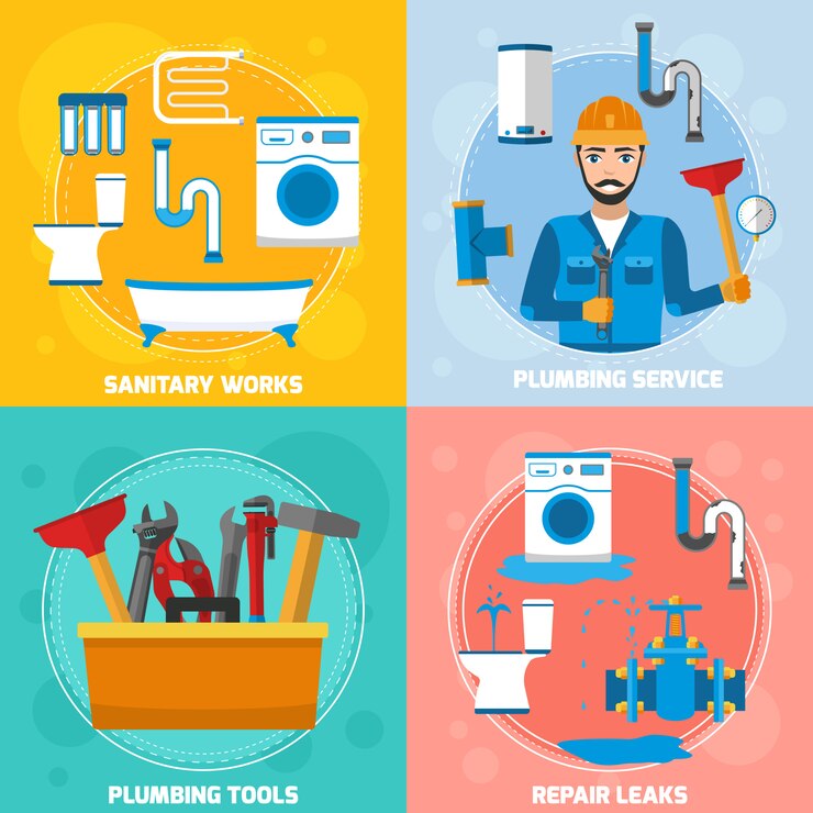Vecteur gratuit concept de conception de technicien sanitaire