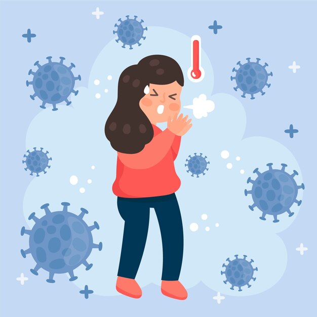 Concept de coronavirus avec personne ayant de la fièvre