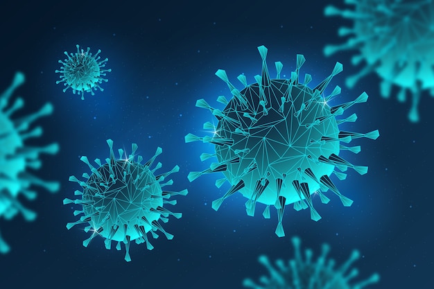 Concept de coronavirus avec des virus