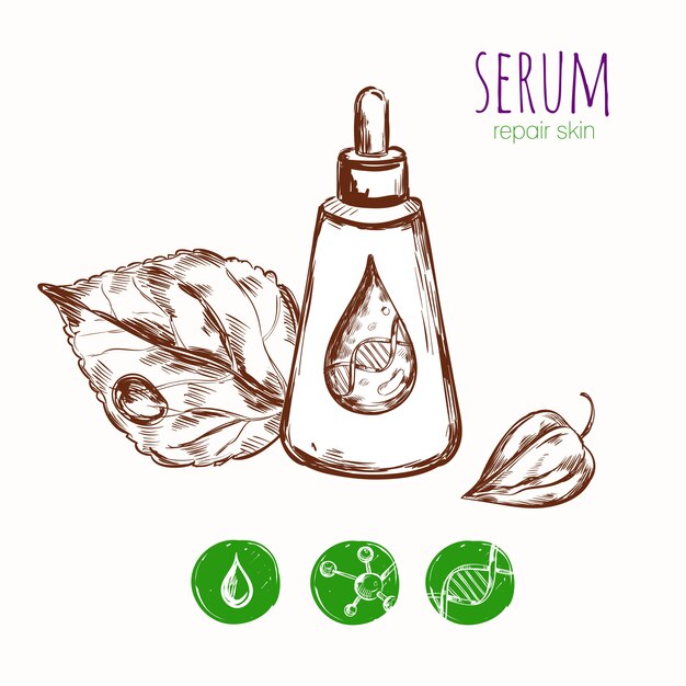 Concept cosmétique de feuille de sérum