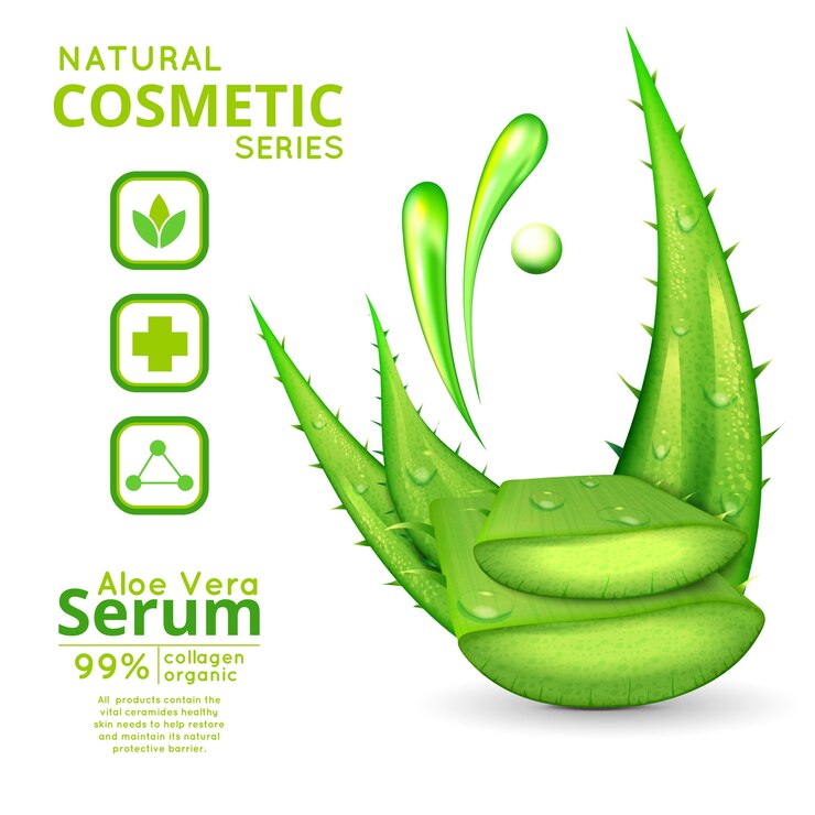 Vecteur gratuit concept de cosmétiques aloe vera