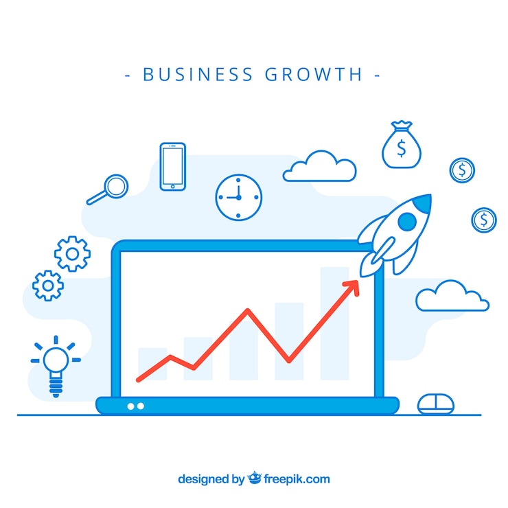 Vecteur gratuit concept de croissance d&#39;entreprise moderne