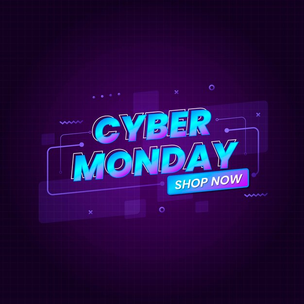 Concept de cyber lundi design plat