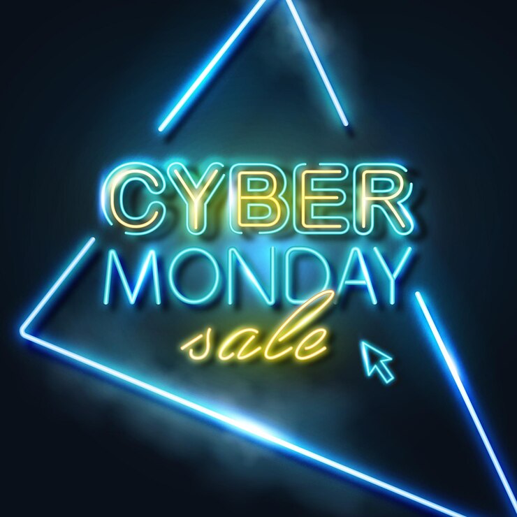 Vecteur gratuit concept de cyber lundi néon