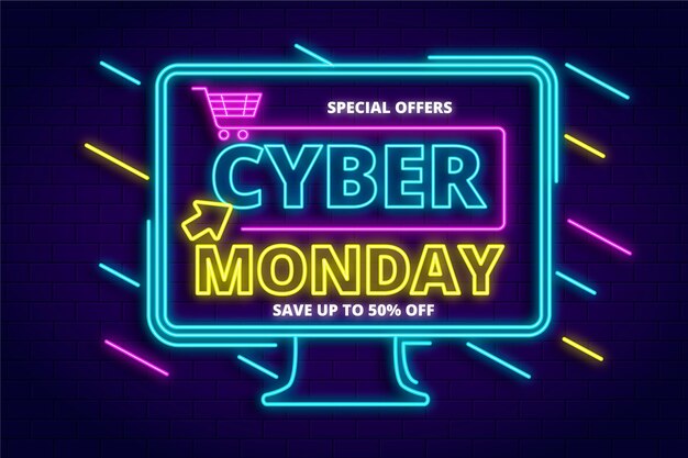 Concept de cyber lundi néon
