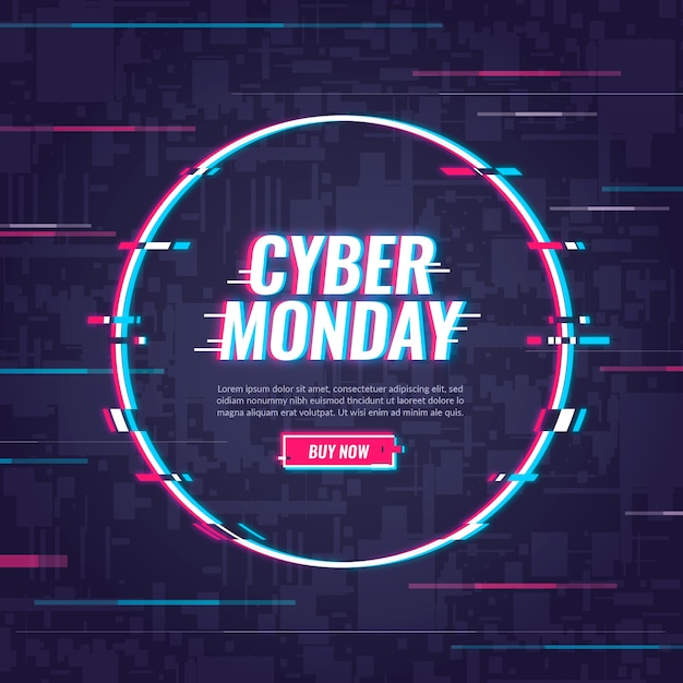 Concept Cyber Monday Avec Effet Glitch