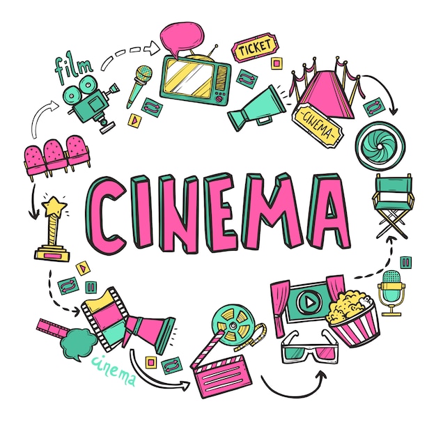 Vecteur gratuit concept de design de cinéma