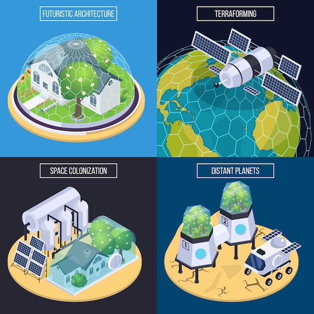 Concept De Design Isométrique Terraforming