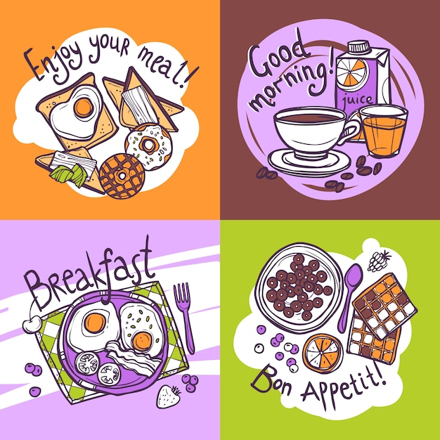 Concept de design de petit déjeuner