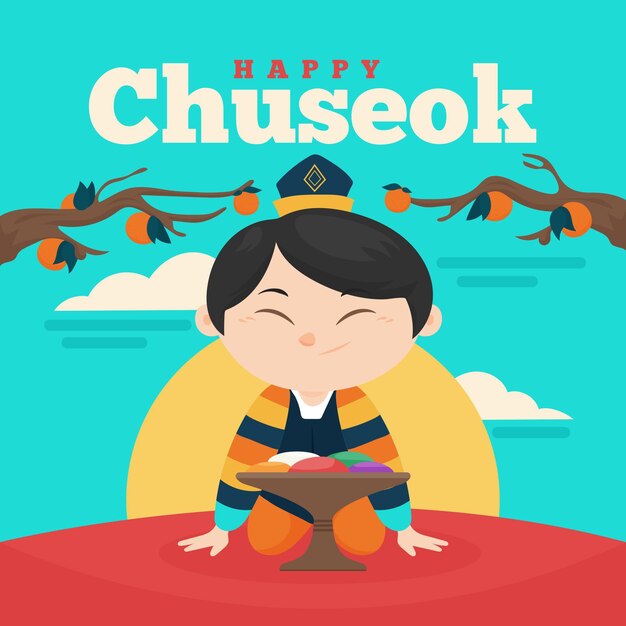 Concept de design plat chuseok