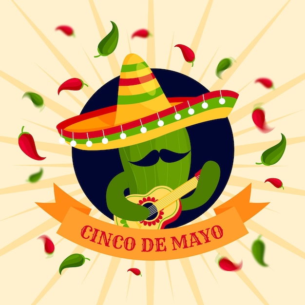 Concept de design plat cinco de mayo