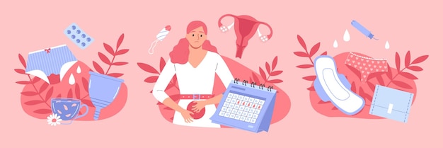 Concept de design plat menstruation