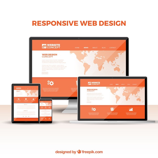 Vecteur gratuit concept de design web avec un design plat