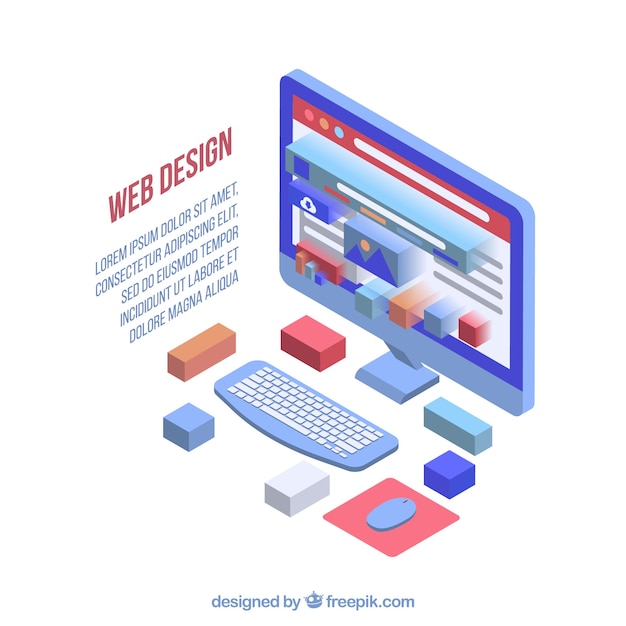 Vecteur gratuit concept de design web avec un design plat