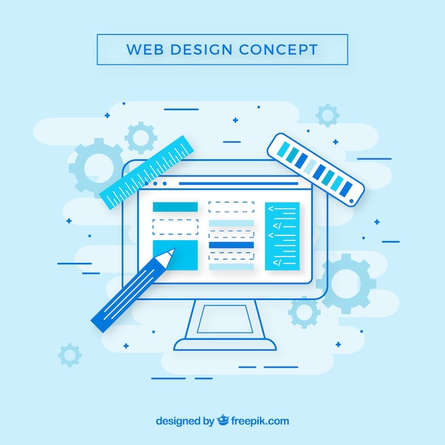 Vecteur gratuit concept de design web avec un design plat