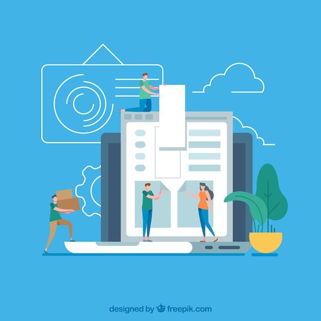 Vecteur gratuit concept de design web moderne avec un design plat