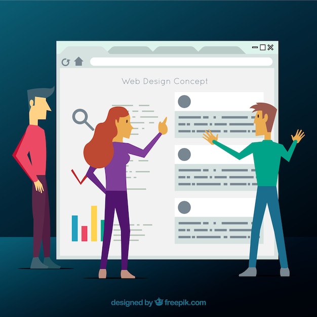 Concept de design web moderne avec un design plat