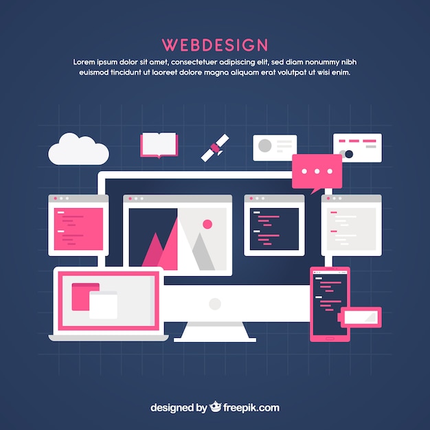 Vecteur gratuit concept de design web moderne avec un design plat