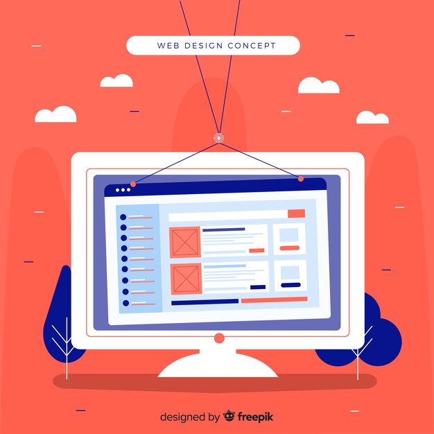 Concept de design web moderne avec style plat