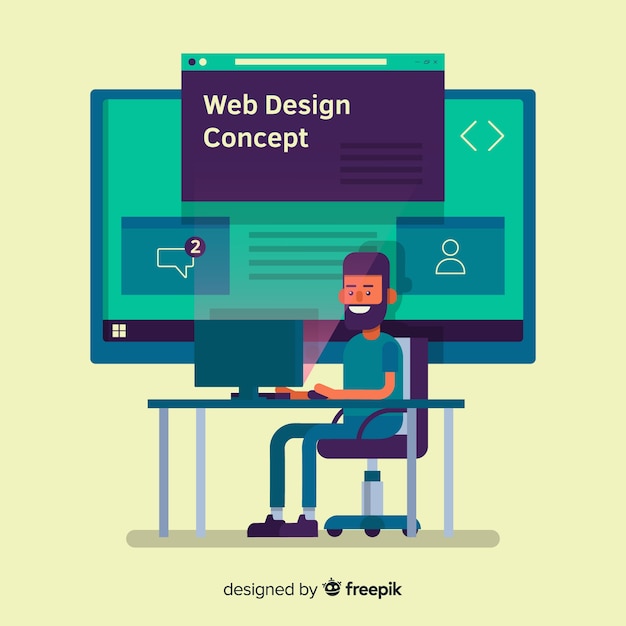 Concept de design web moderne avec style plat