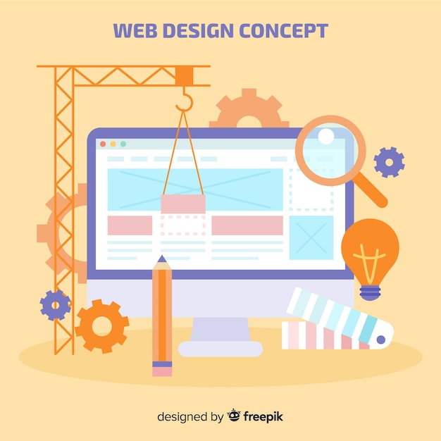 Vecteur gratuit concept de design web moderne avec style plat