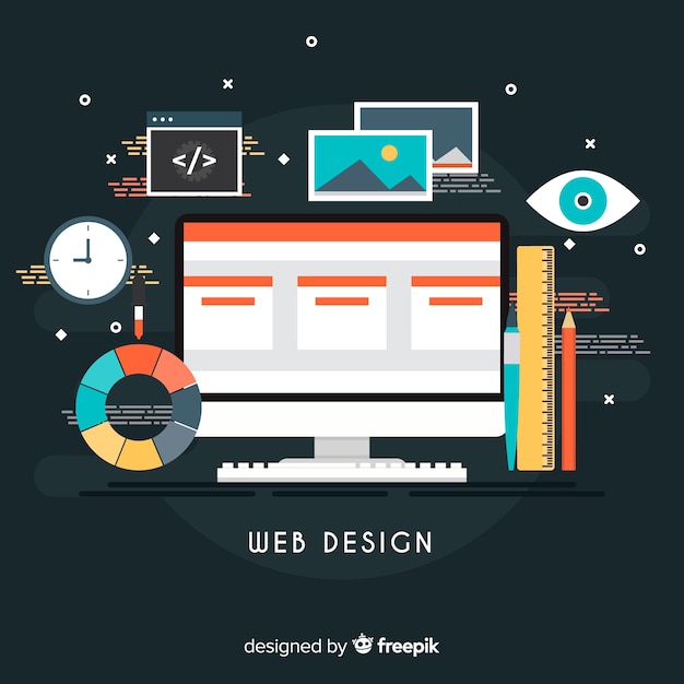Vecteur gratuit concept de design web moderne avec style plat