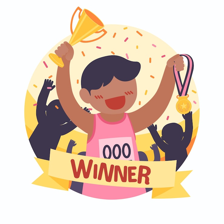 Vecteur gratuit concept de dessin animé de gagnant podium.