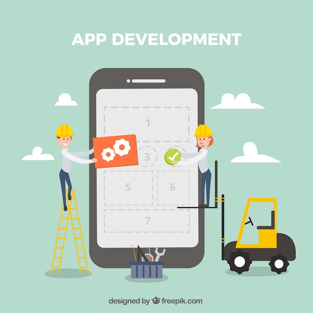 Concept De Développement App Avec Un Design Plat