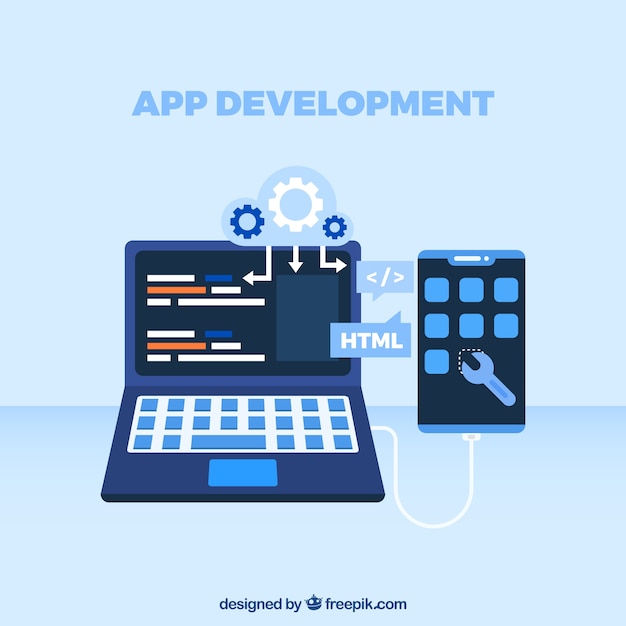 Vecteur gratuit concept de développement app avec un design plat