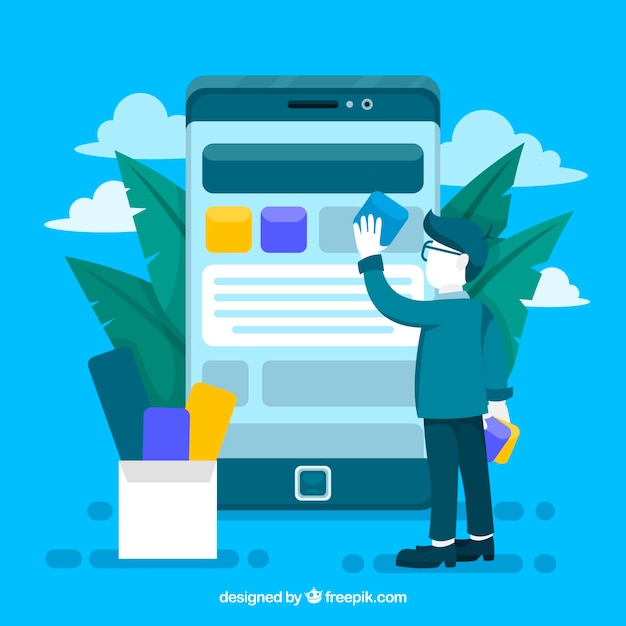 Vecteur gratuit concept de développement app avec un design plat