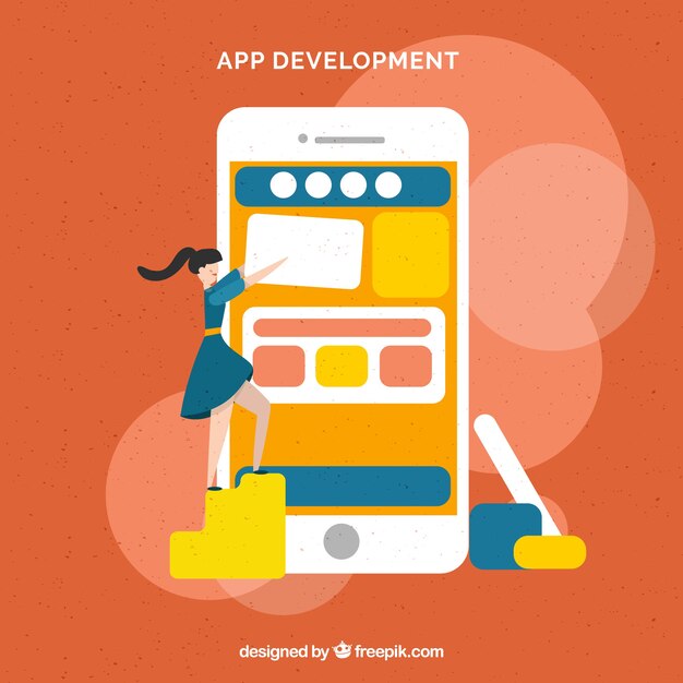 Concept de développement App avec un design plat