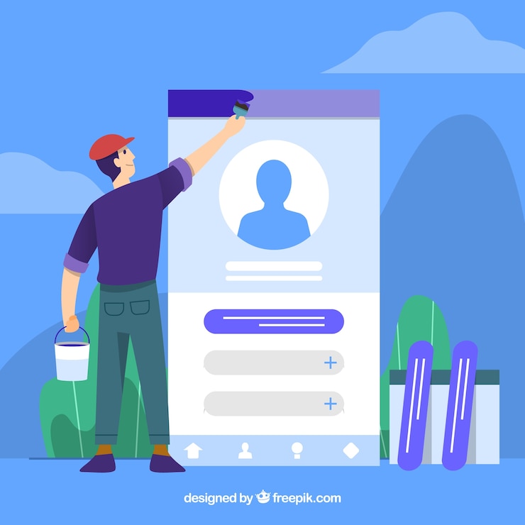 Vecteur gratuit concept de développement d&#39;applications avec deisng à plat