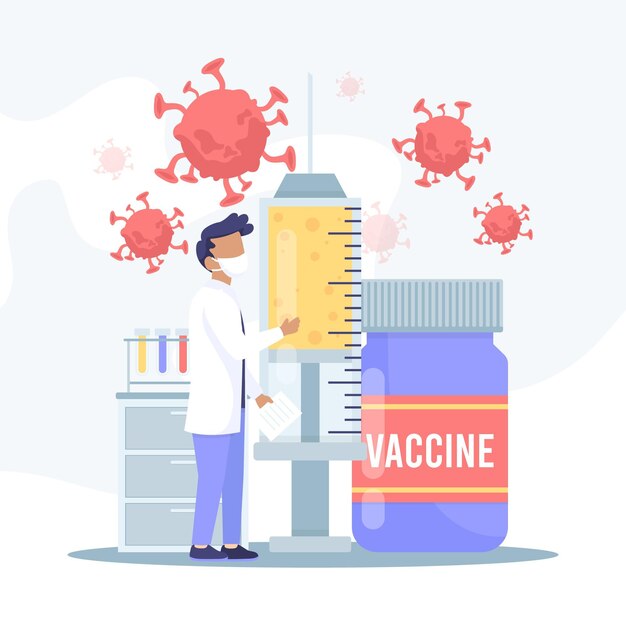 Concept de développement d'un vaccin contre le coronavirus