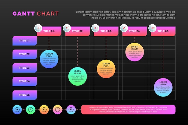 Vecteur gratuit concept de diagramme de gantt dégradé