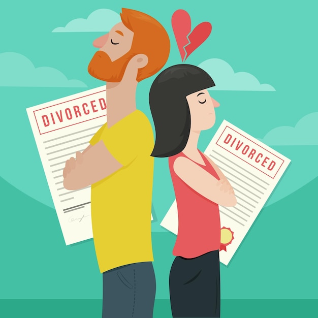 Vecteur gratuit concept de divorce