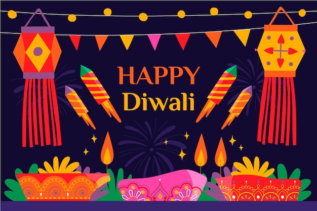 Concept De Diwali Dessiné à La Main