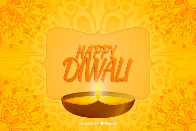 Concept De Diwali Avec Fond Design Plat