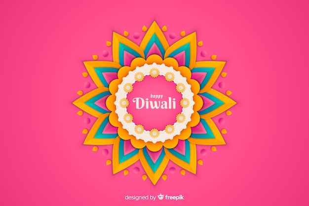 Concept De Diwali Avec Fond De Style Papier